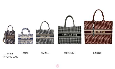 dior book tote sizes